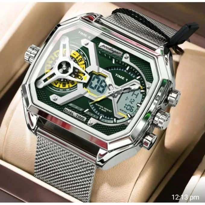 Poedagar E106 men's dual-display Watch